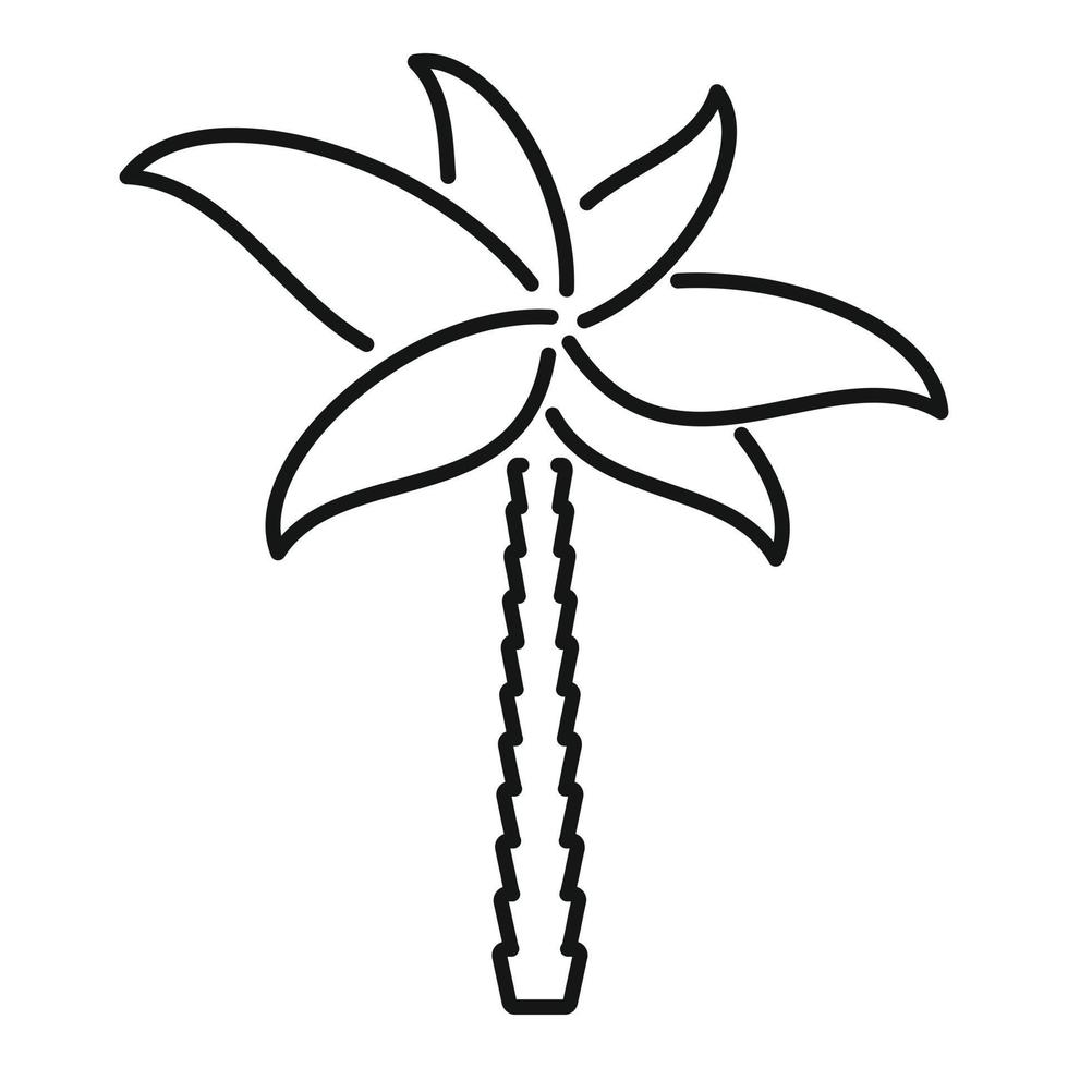 vecteur de contour d'icône de palmier de vacances. feuille de noix de coco