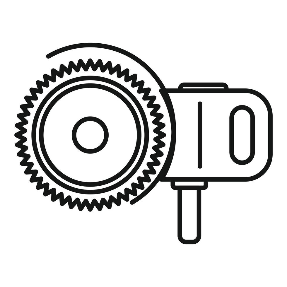 vecteur de contour d'icône de scie électrique pointue. outil de tronçonneuse