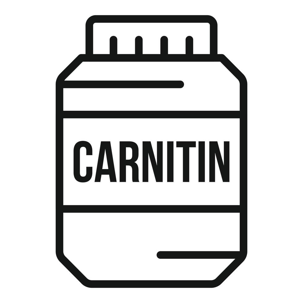 vecteur de contour d'icône de protéine de masse de santé. nutrition sportive