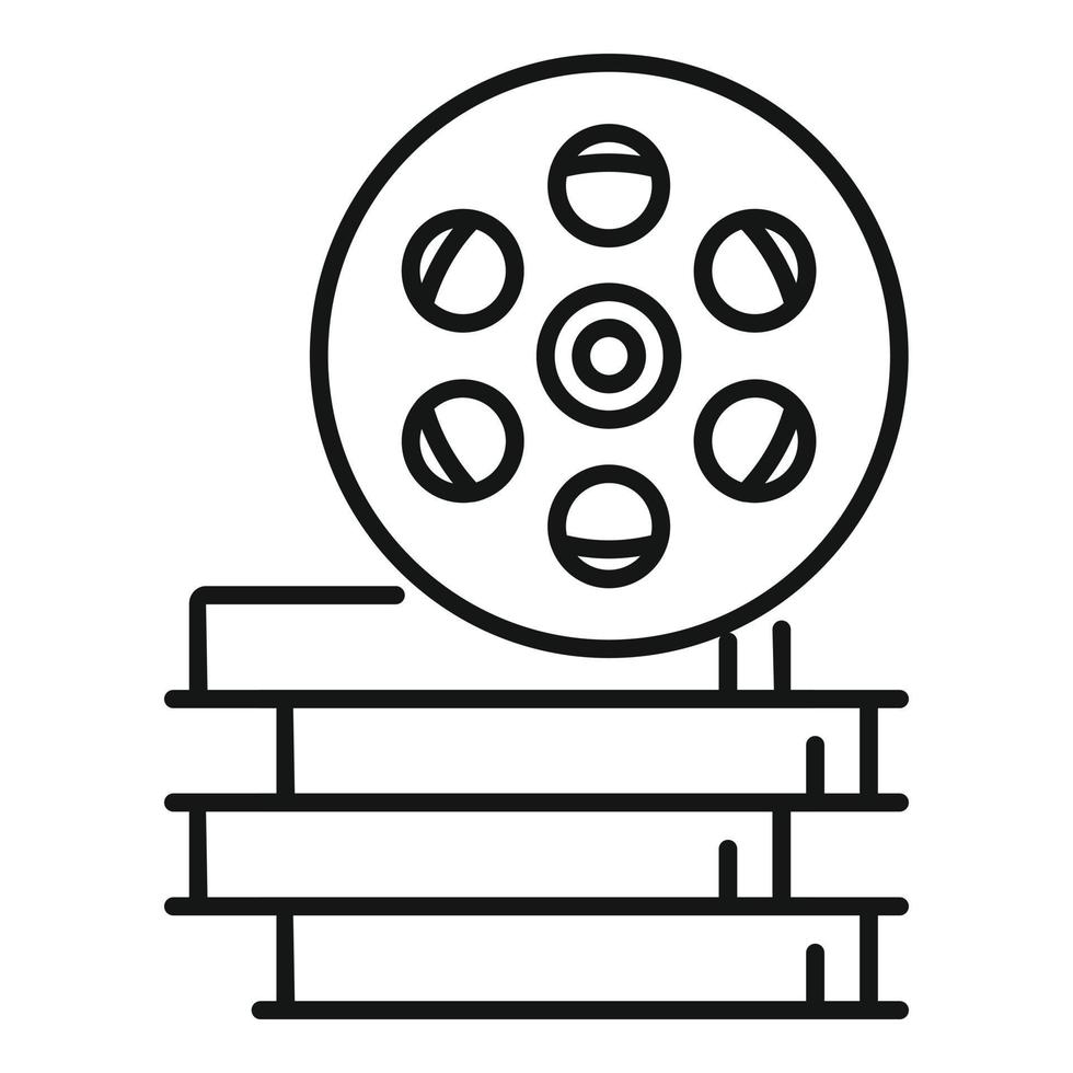 vecteur de contour d'icône de bobine vidéo. film de cinéma