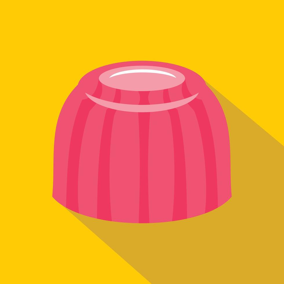 icône de gelée de fruits rose, style plat vecteur