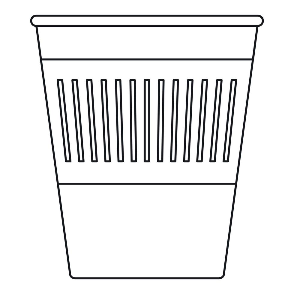 icône de corbeille, style de contour vecteur