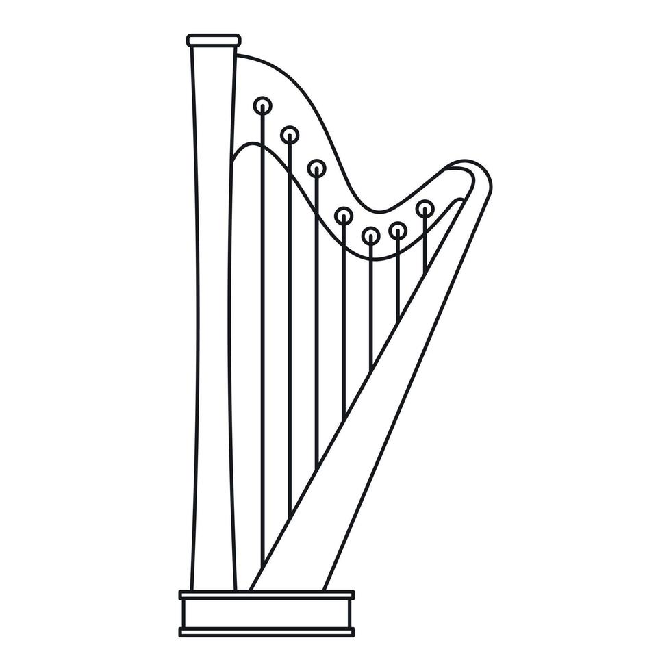 icône harpe, style de contour vecteur