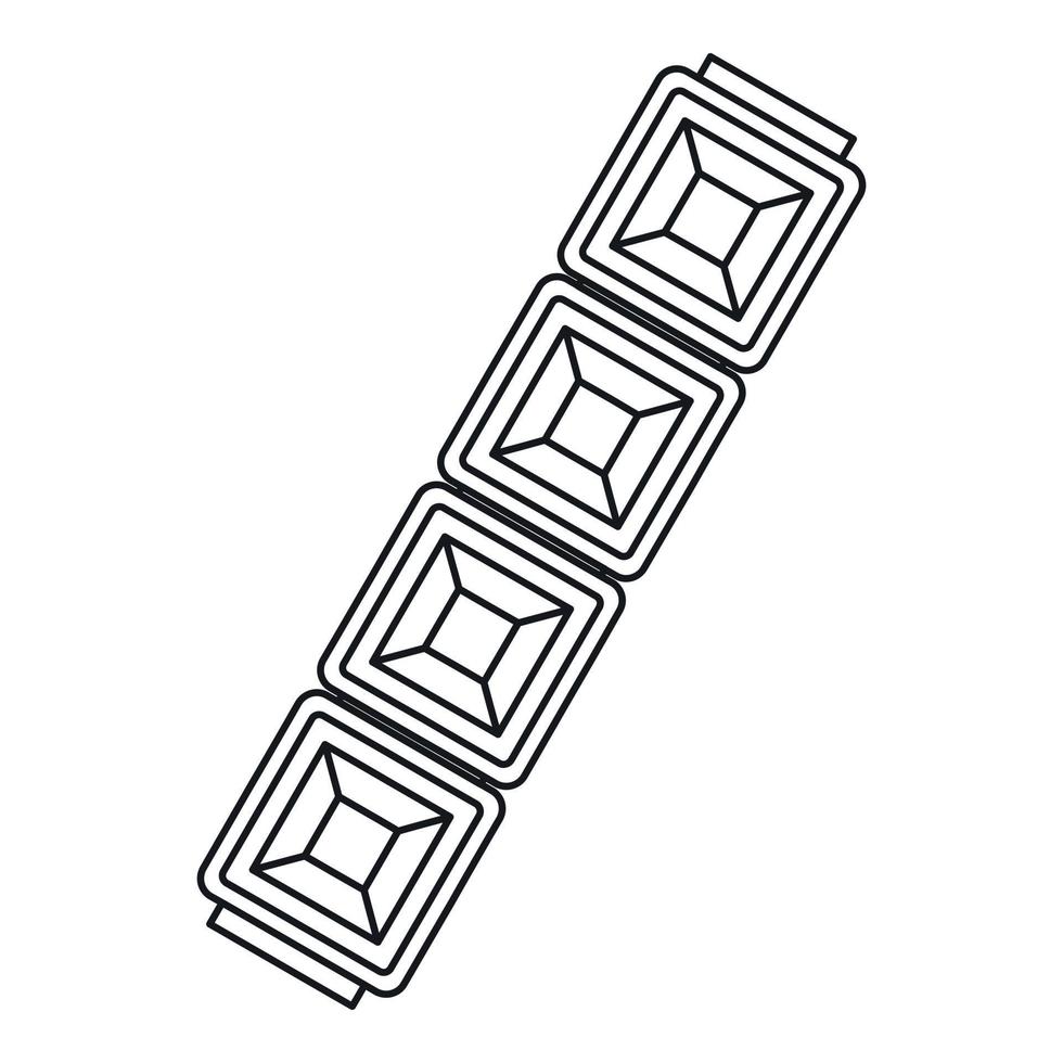 icône de bijoux de chaîne, style de contour vecteur