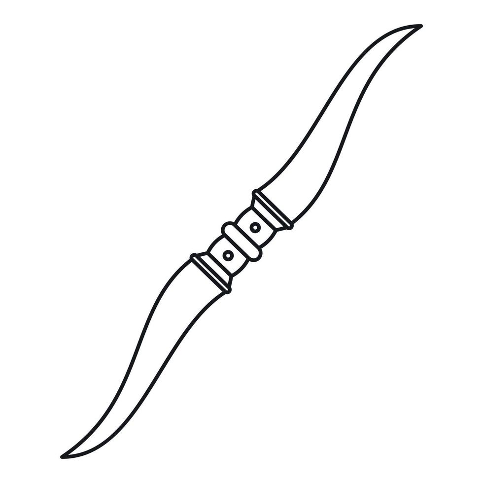 icône de couteau de lancer en acier, style de contour vecteur