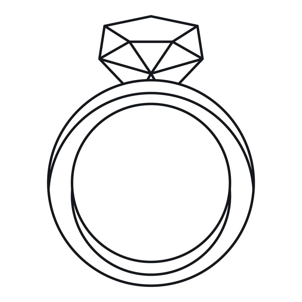 icône de l'anneau, style de contour vecteur