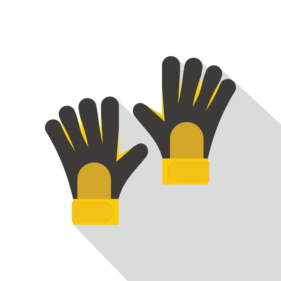 icône de gants de gardien de but de football, style plat vecteur