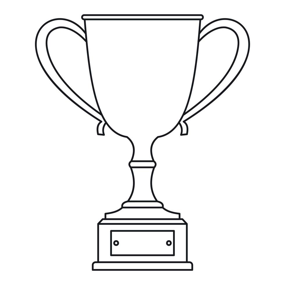 icône de la coupe du trophée, style de contour vecteur