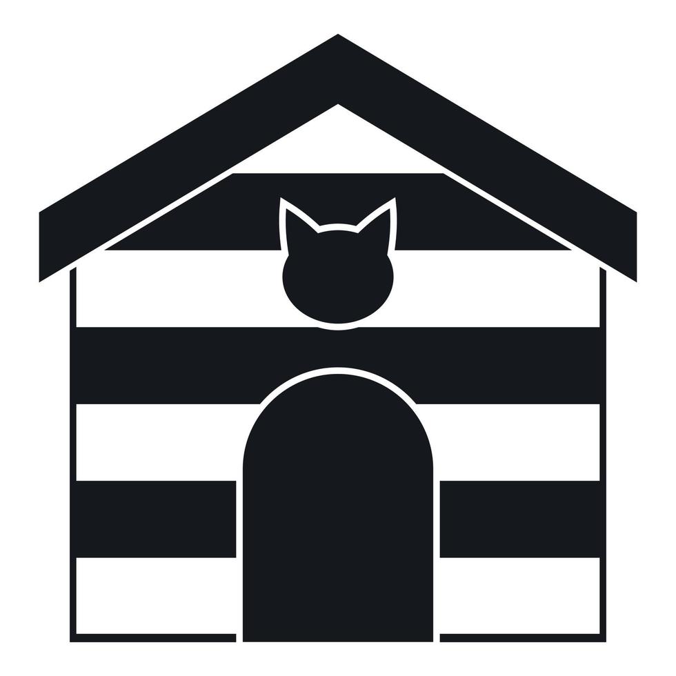 icône de maison de chat, style simple vecteur