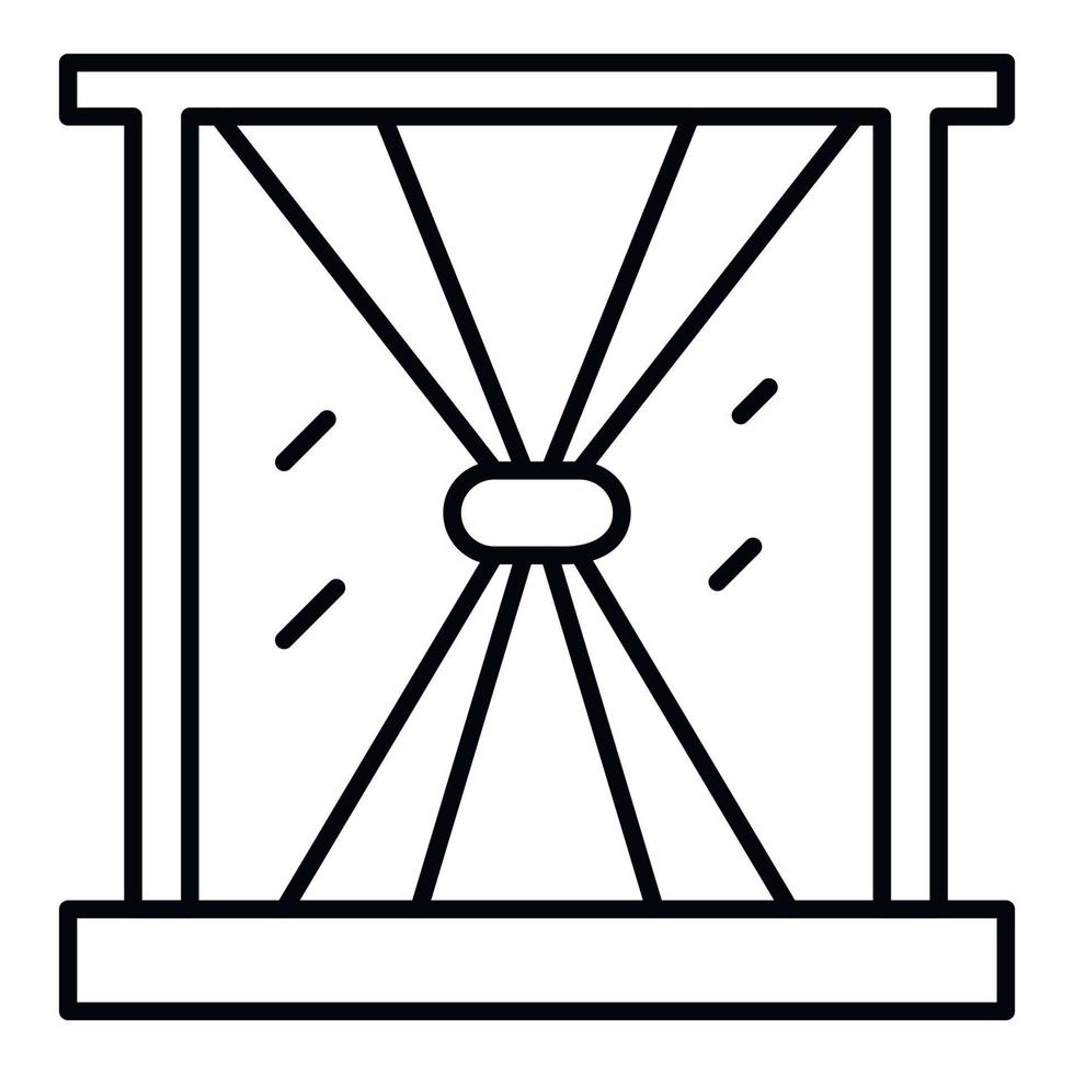 icône abstraite de rideau de fenêtre, style de contour vecteur