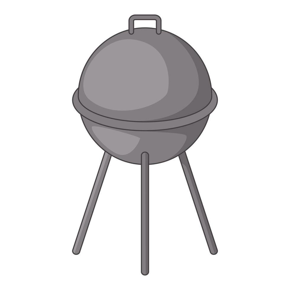 icône de gril de barbecue de bouilloire, style de dessin animé vecteur