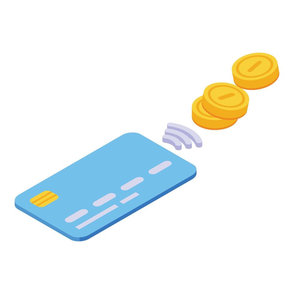 vecteur isométrique d'icône de paiement bancaire de livraison. livraison en ligne