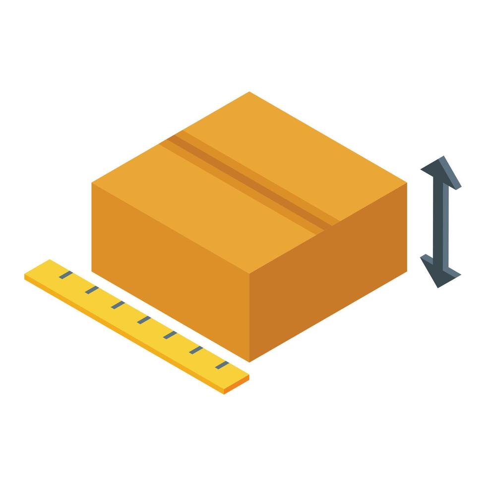 vecteur isométrique d'icône de taille de colis. forfait maison