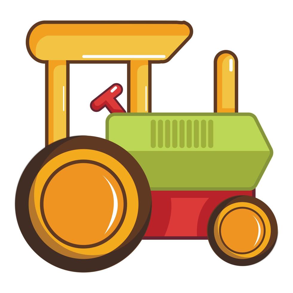 icône de jouet de tracteur coloré, style cartoon vecteur