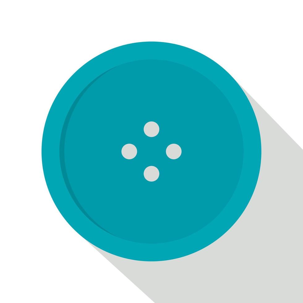 icône de bouton de couture bleu clair, style plat vecteur