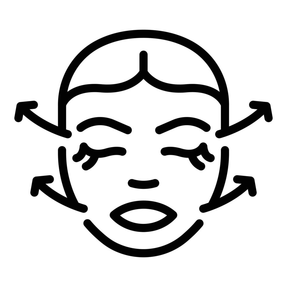 vecteur de contour d'icône de massage de visage d'étape. beauté de la peau