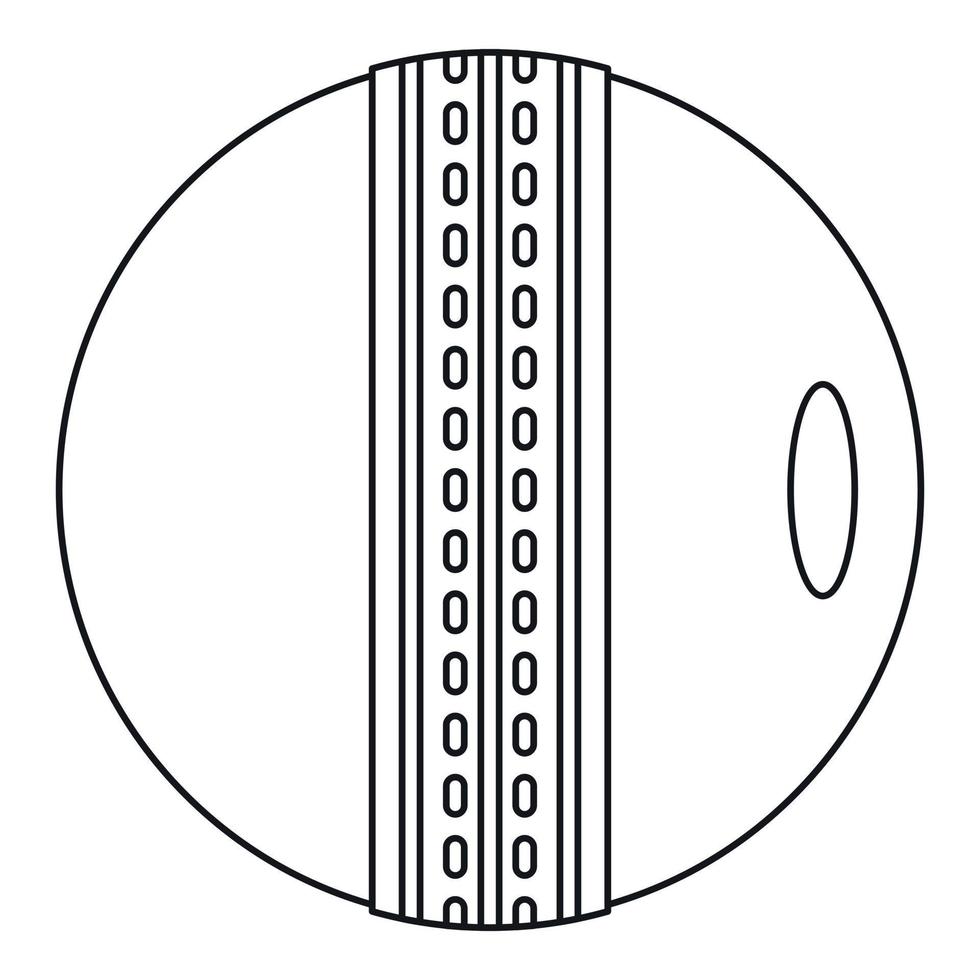 icône de balle de cricket, style de contour vecteur