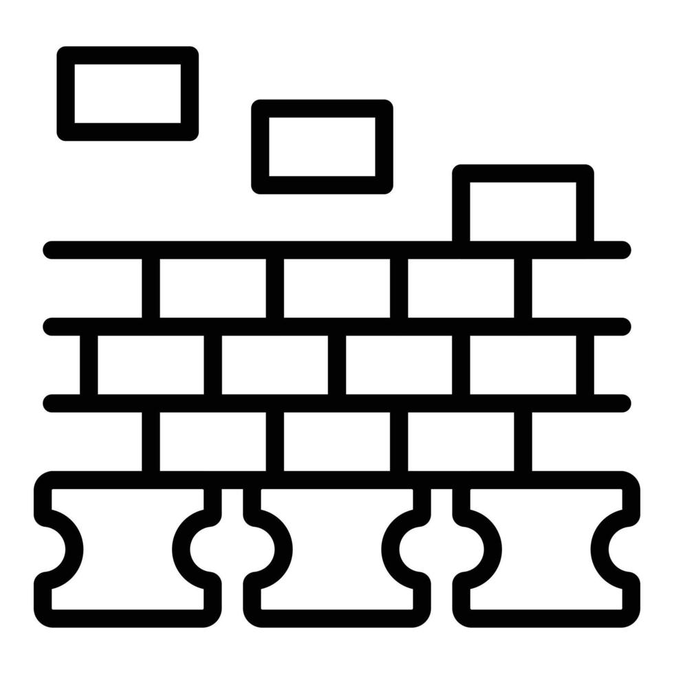 vecteur de contour d'icône de maison de mur. travailleur de mortier