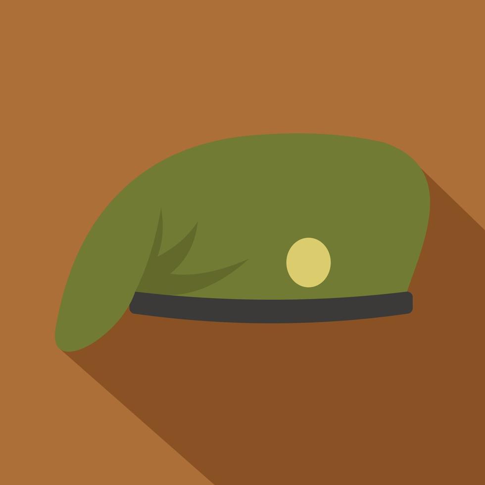 icône de casquette militaire, style plat vecteur