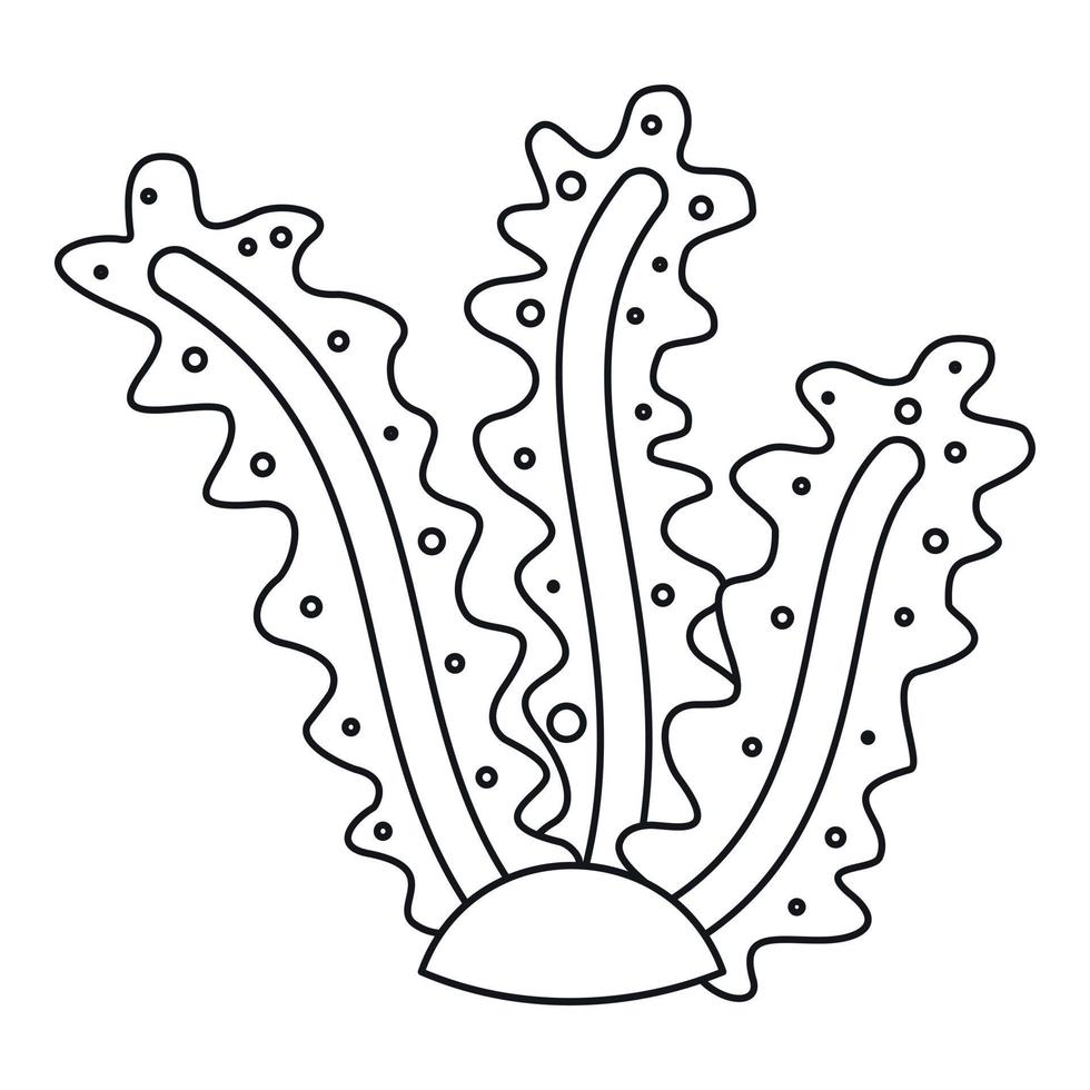 icône d'algues, style de contour vecteur