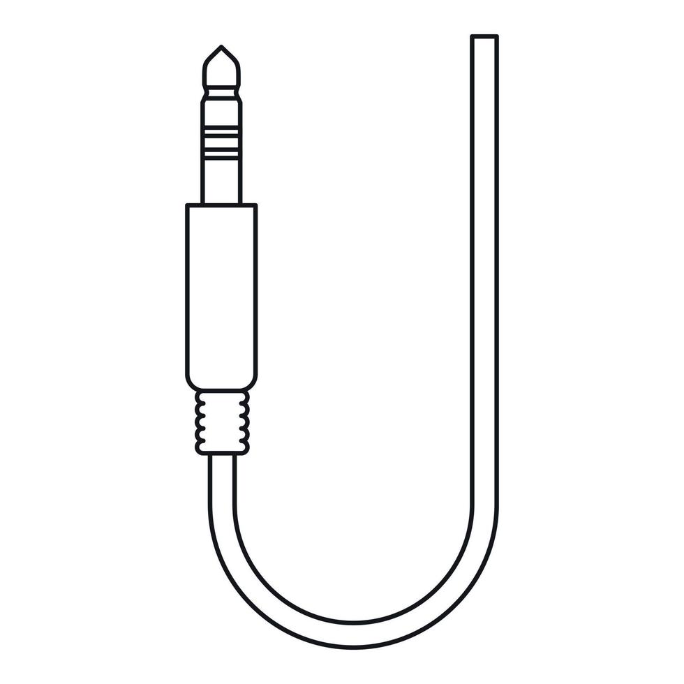 icône de fil de microphone, style de contour vecteur