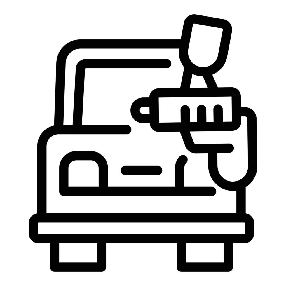 vecteur de contour d'icône de pulvérisation automatique de voiture. service de réparation