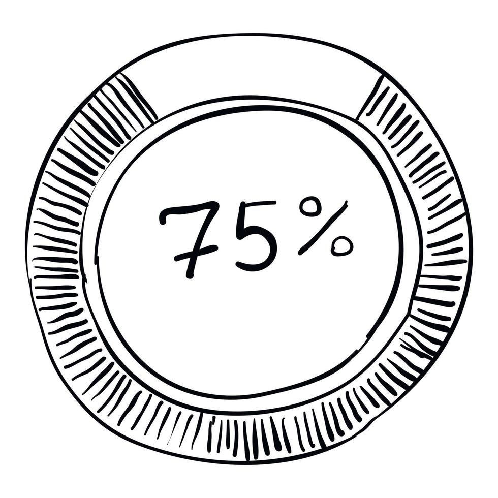 pourcentage montrant des infographies, style dessiné à la main vecteur