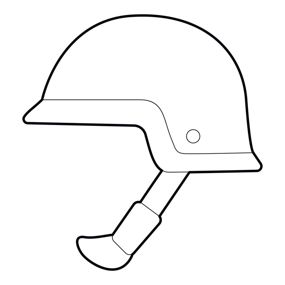 icône de casque de soldat, style de contour vecteur