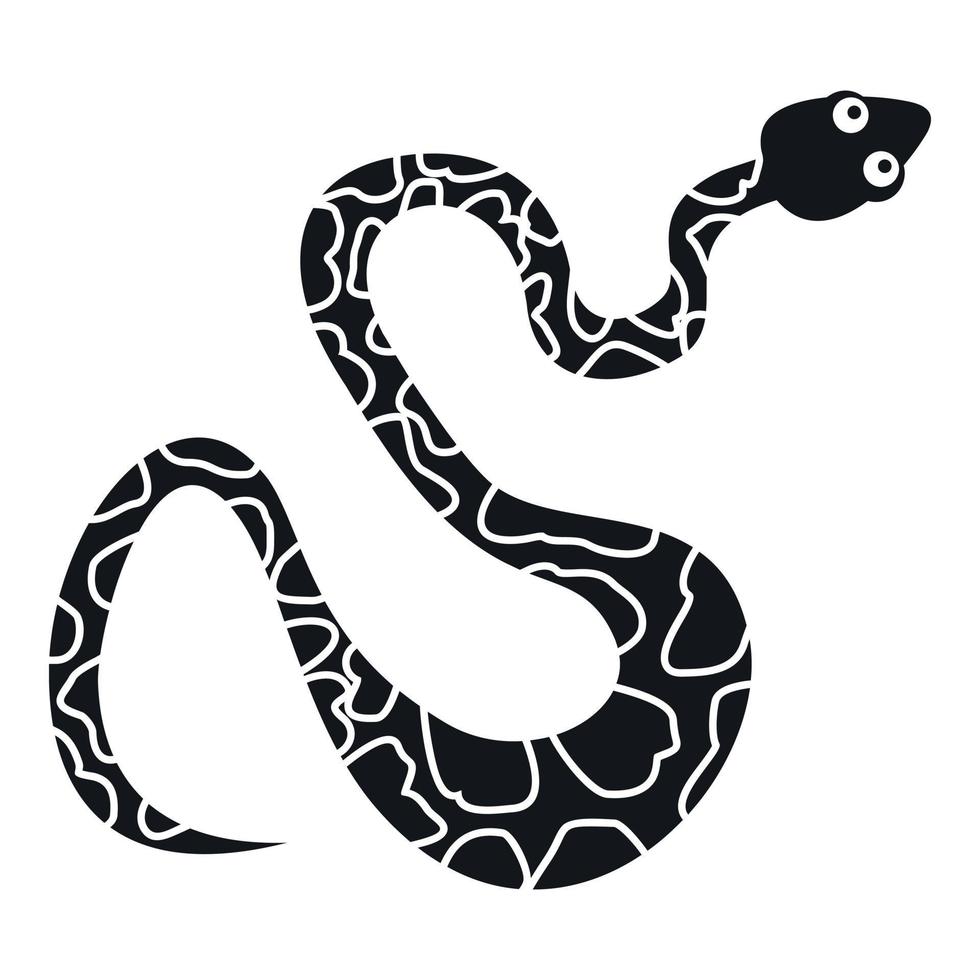 icône de serpent tacheté noir, style simple vecteur