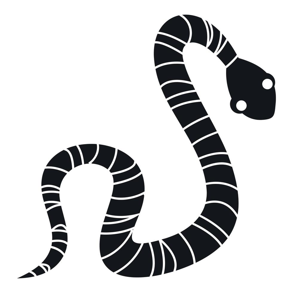 icône de serpent rayé, style simple vecteur