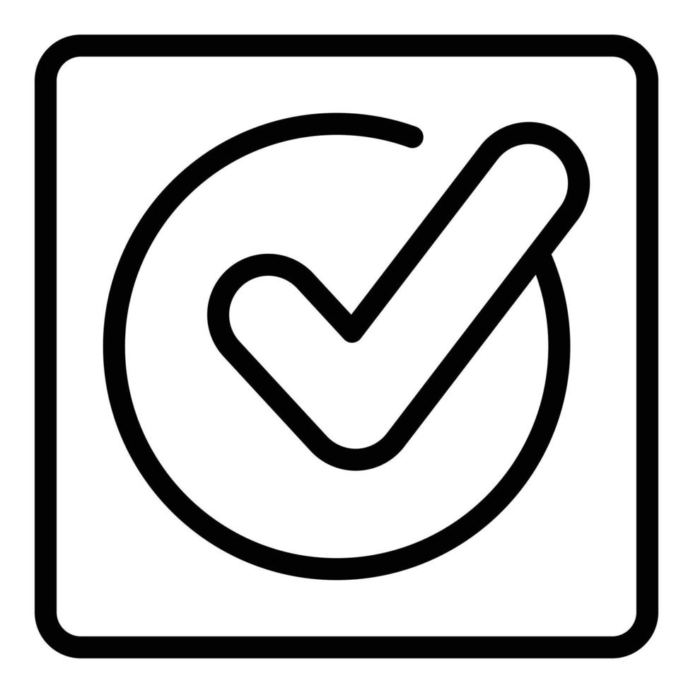 vecteur de contour d'icône de norme approuvée. test d'application