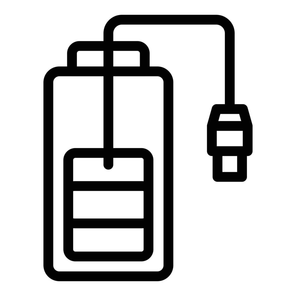 vecteur de contour d'icône de batterie de charge de câble. niveau d'énergie