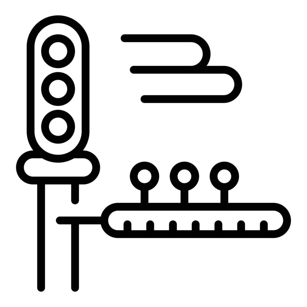 vecteur de contour d'icône de feux de circulation ferroviaire. chemin de fer