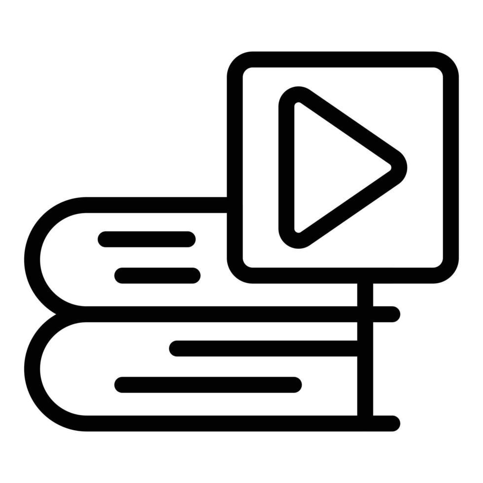 vecteur de contour d'icône de livre vidéo en ligne. étude numérique