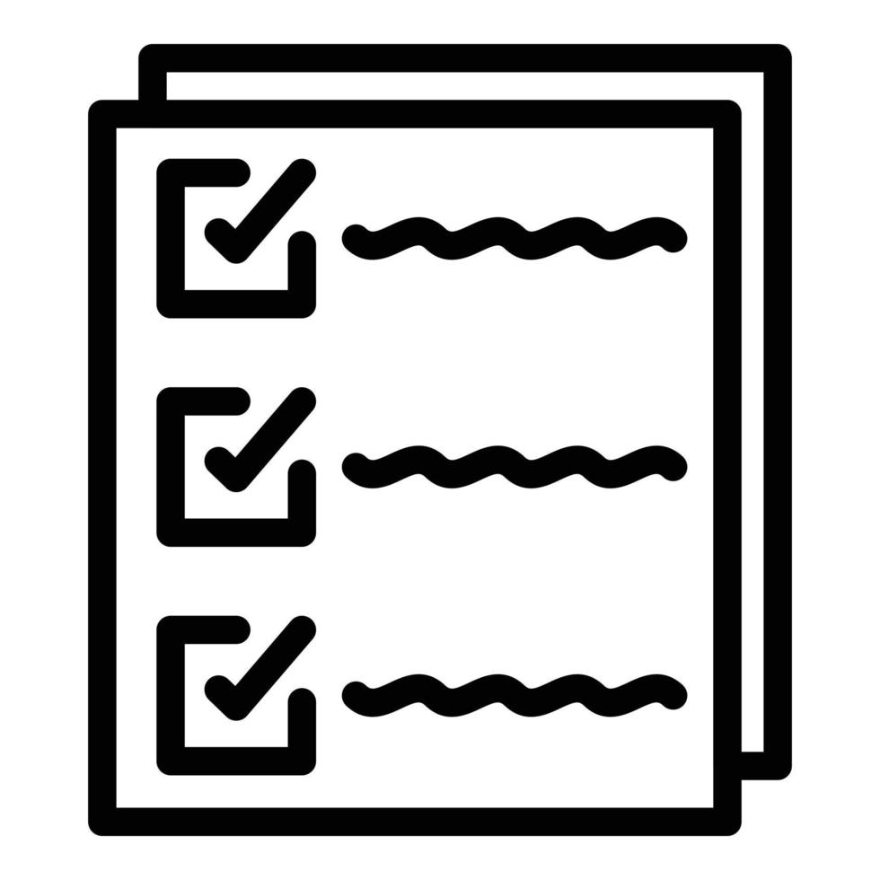 vecteur de contour d'icône de formulaire rempli. utilisateur en ligne