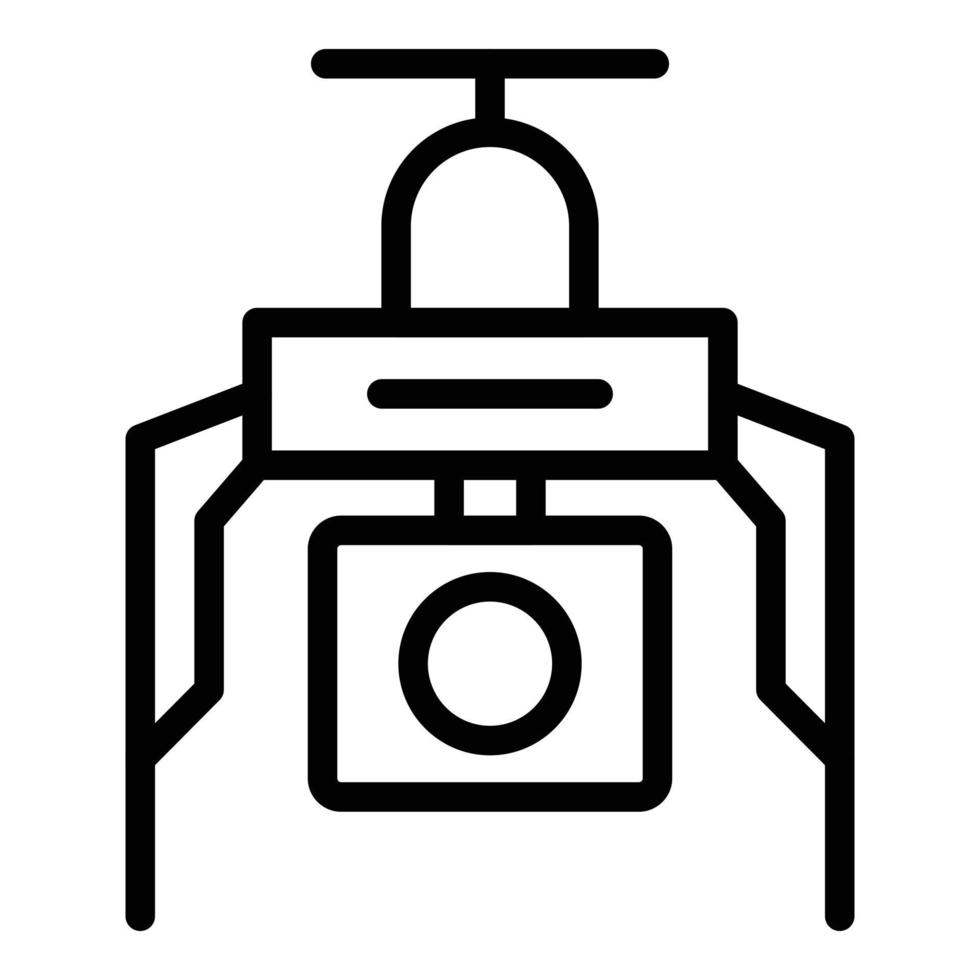 vecteur de contour d'icône de drone de surveillance. caméra aérienne