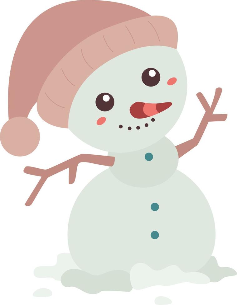mignon noël bonhomme de neige hiver vacances illustration clipart vectoriel