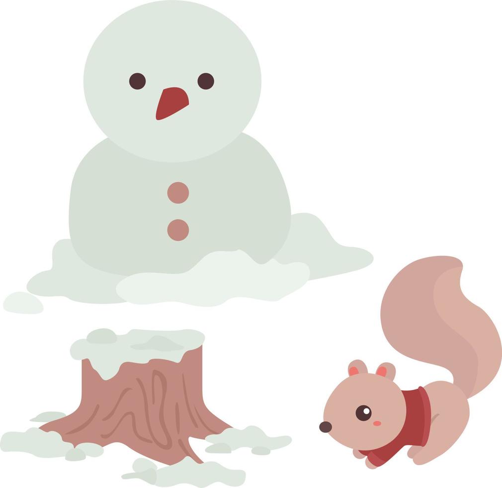 mignon noël bonhomme de neige hiver vacances illustration clipart vectoriel