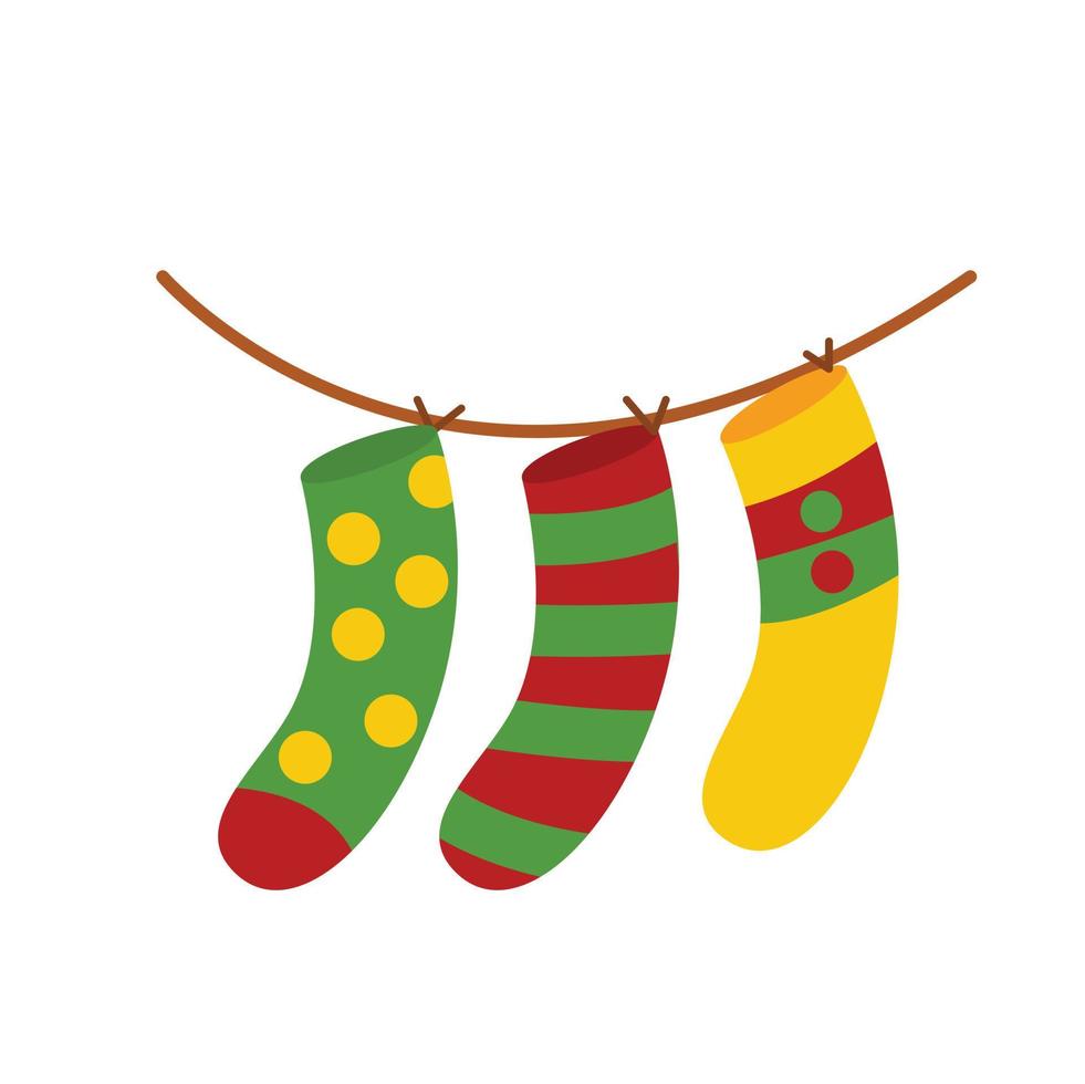 noël chaussettes décoration accessoires illustration clipart vectoriel