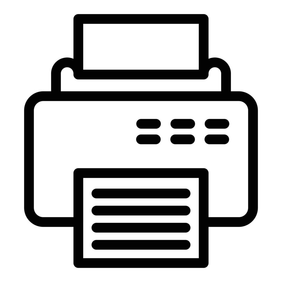 vecteur de contour d'icône de machine d'imprimante. art du copieur