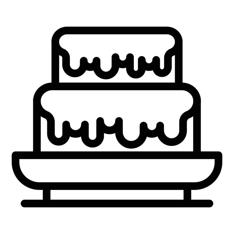 vecteur de contour d'icône de gâteau fondue. cuisson du pain