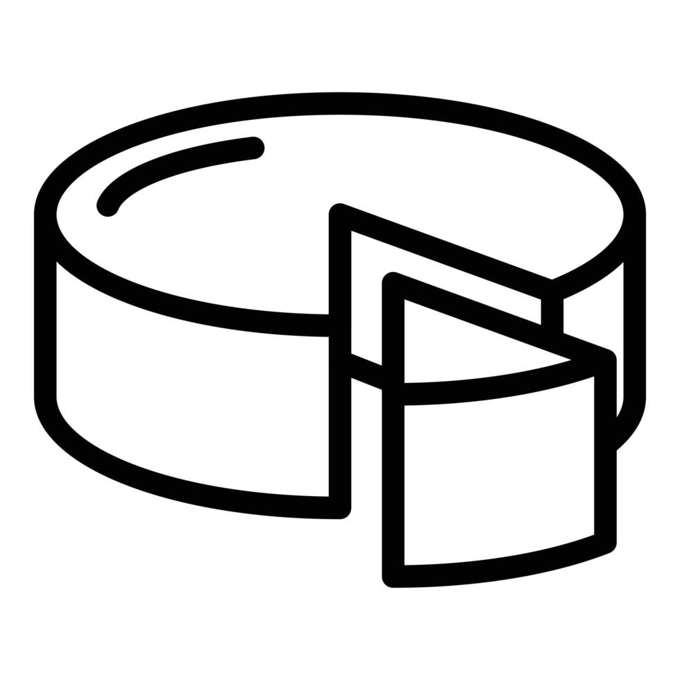 vecteur de contour d'icône de cheddar suisse. fondue au fromage