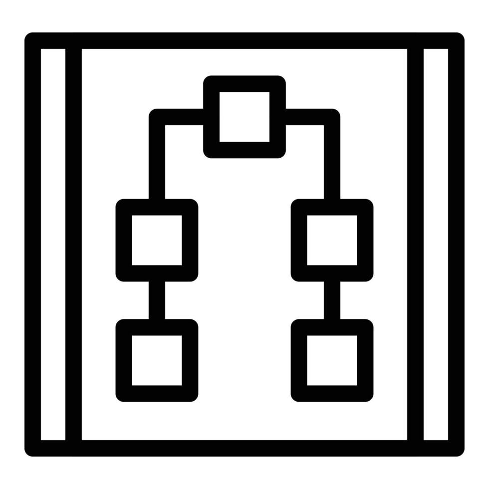 vecteur de contour d'icône de schéma de logiciel. système de services