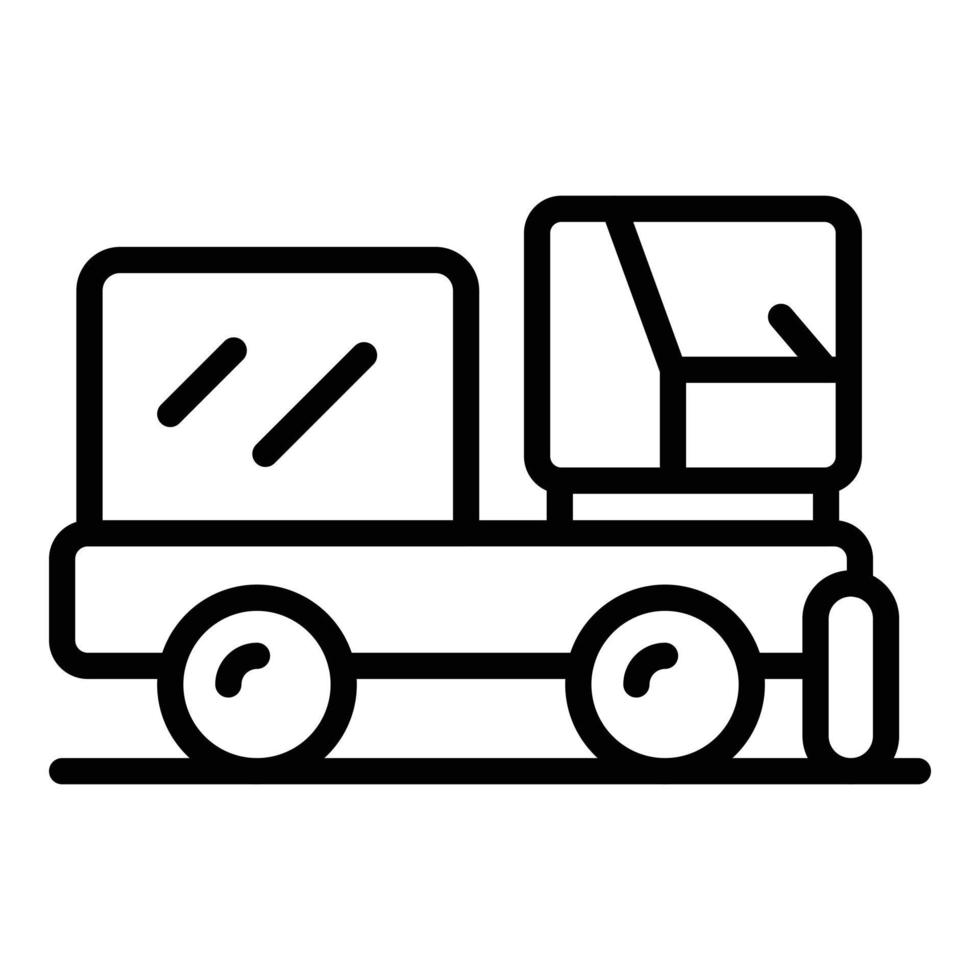 vecteur de contour d'icône de camion balayeuse urbaine. nettoyage des rues