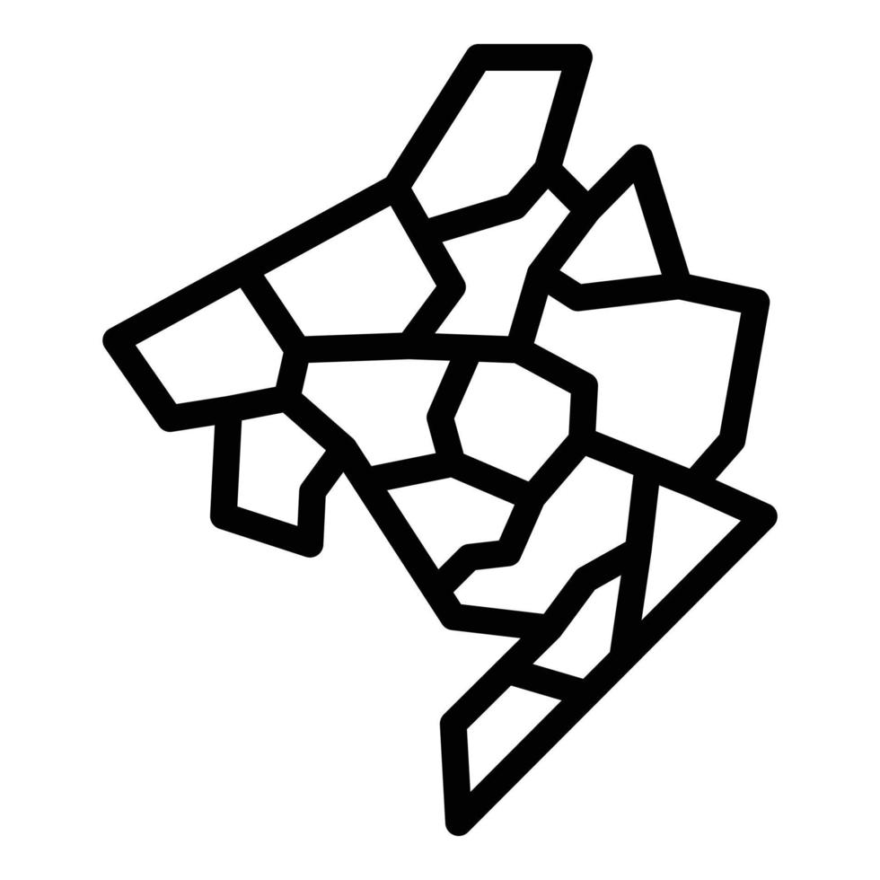 vecteur de contour d'icône de territoire du monténégro. drapeau carte