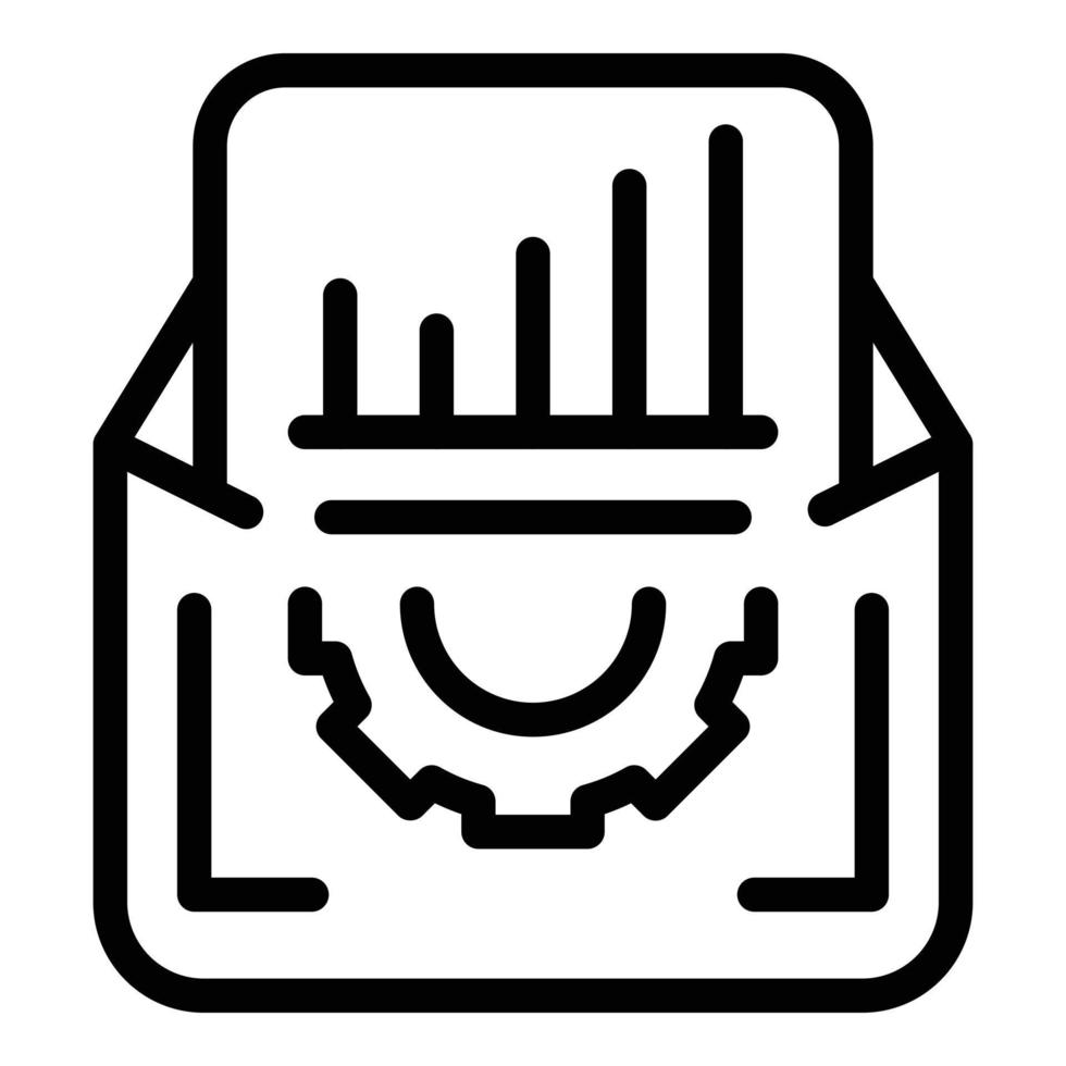 vecteur de contour d'icône de fichiers de gestionnaire. bureau de réunion