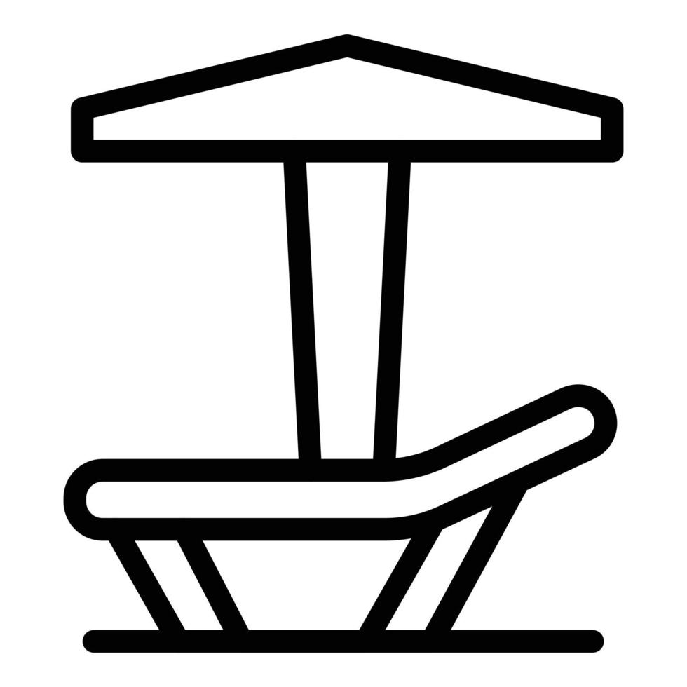 vecteur de contour d'icône de chaise de plage. point de repère de la mer