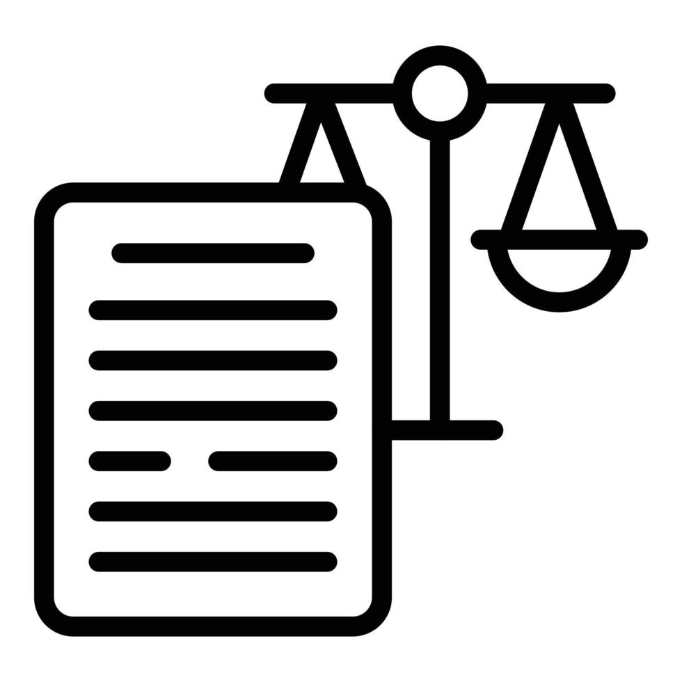 vecteur de contour d'icône de clause de non-responsabilité de livre. terme juridique