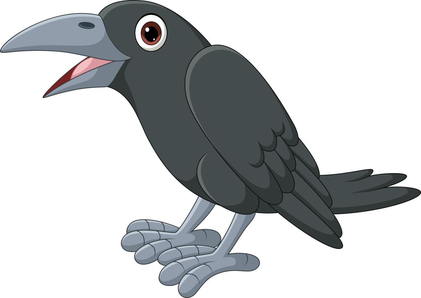 corbeau dessin animé isolé sur fond blanc vecteur