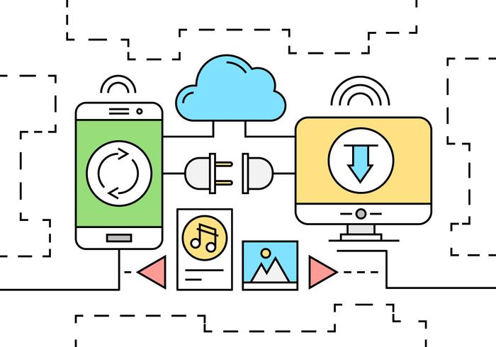 Icônes de technologie de réseau linéaire vecteur